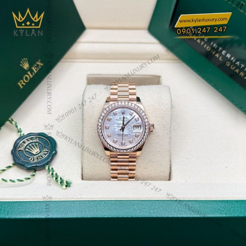 Đồng hồ Rolex Lady Datejust 28 mặt xà cừ kim cương 279135RBR-0010