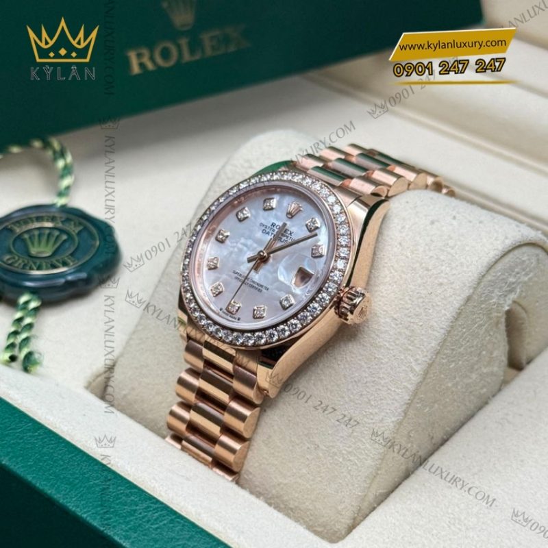Đồng hồ Rolex Lady Datejust 28 mặt xà cừ kim cương 279135RBR-0010