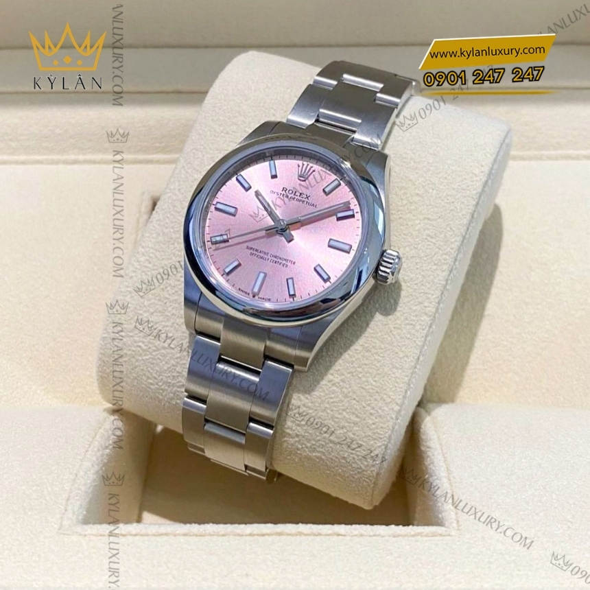 Kỳ Lân Luxury rolex oyster perpetual 31 277200 0009 candy pink 3 Đồng hồ Rolex Oyster Perpetual 31 mặt Candy Pink 277200-0009