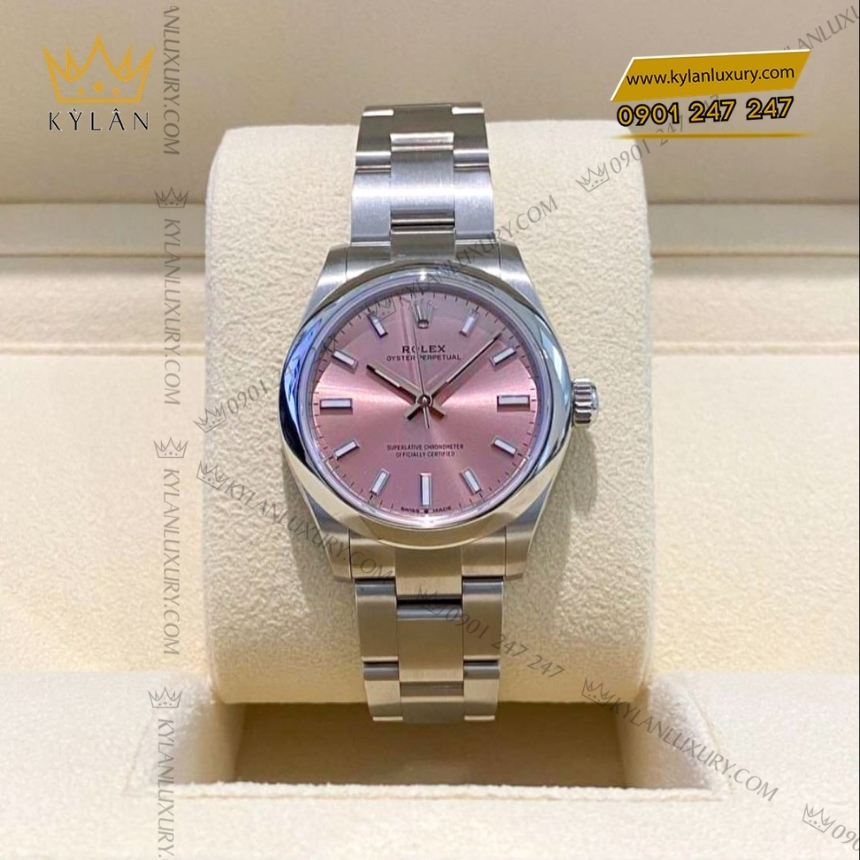 Kỳ Lân Luxury rolex oyster perpetual 31 277200 0009 candy pink 7 Đồng hồ Rolex Oyster Perpetual 31 mặt Candy Pink 277200-0009