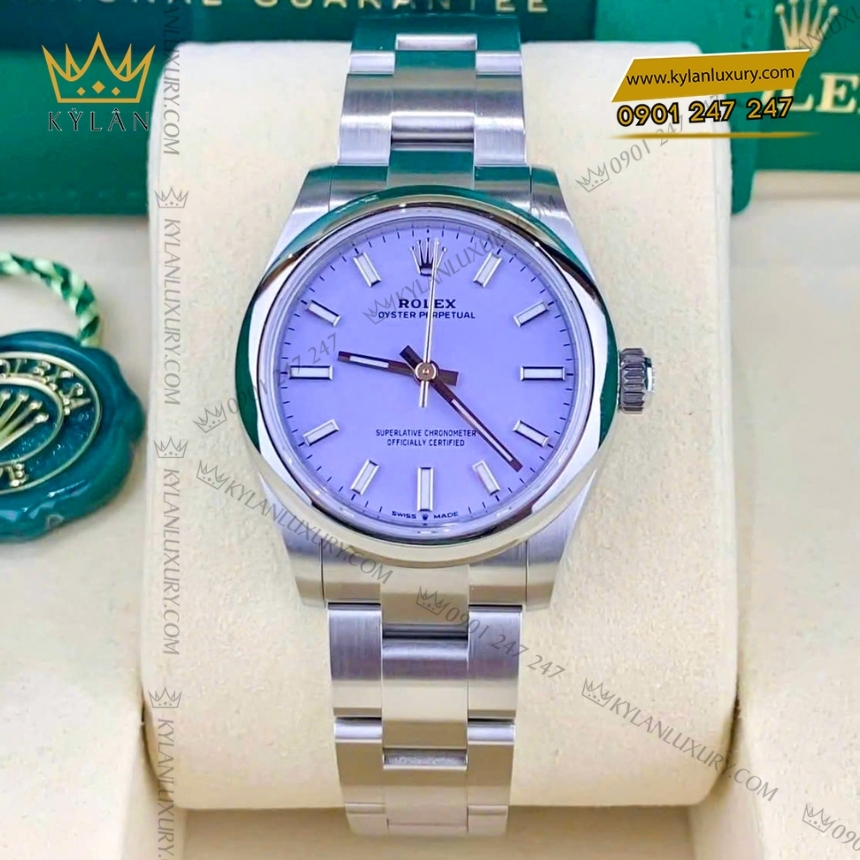 Kỳ Lân Luxury rolex oyster perpetual 31 277200 0014 mat lavender 3 Đồng hồ Rolex Oyster Perpetual 31 mặt Lavender 277200-0014