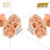 Bông tai vàng hồng Au750 đính kim cương