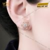 Bông tai vàng hồng Au750 đính kim cương