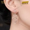 Bông tai vàng hồng Au750 đính kim cương