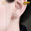 Bông tai vàng hồng Au750 đính kim cương
