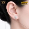 Bông tai vàng trắng Au750 đính kim cương