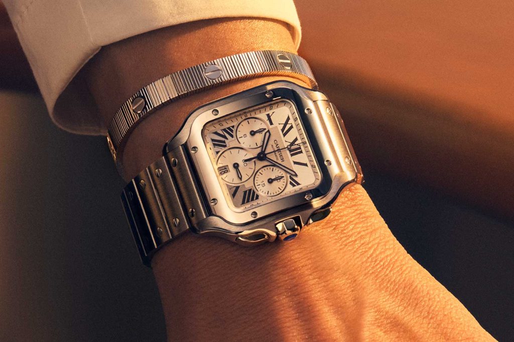 Kỳ Lân Luxury Cartier Santos Chrono.2  Đồng hồ Cartier Santos Chronograph 2026