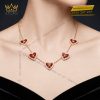 Dây chuyền trái tim đính ngôi sao vàng Au750 và kim cương