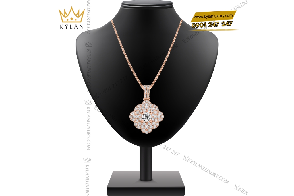 Kỳ Lân Luxury Day chuyen vang hong Au750 dinh kim cuong 11 1 Dây chuyền vàng hồng Au750 đính kim cương