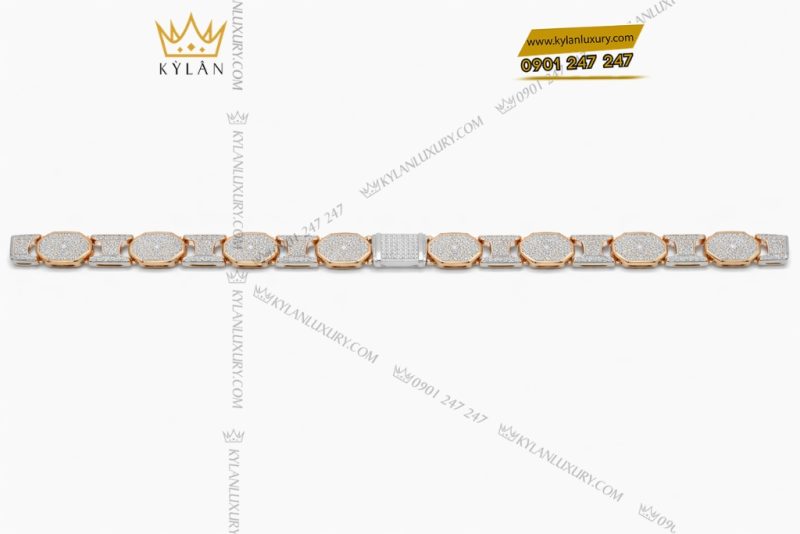 Dây chuyền vàng hồng Au750 đính kim cương