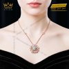 Dây chuyền vàng hồng Au750 đính kim cương
