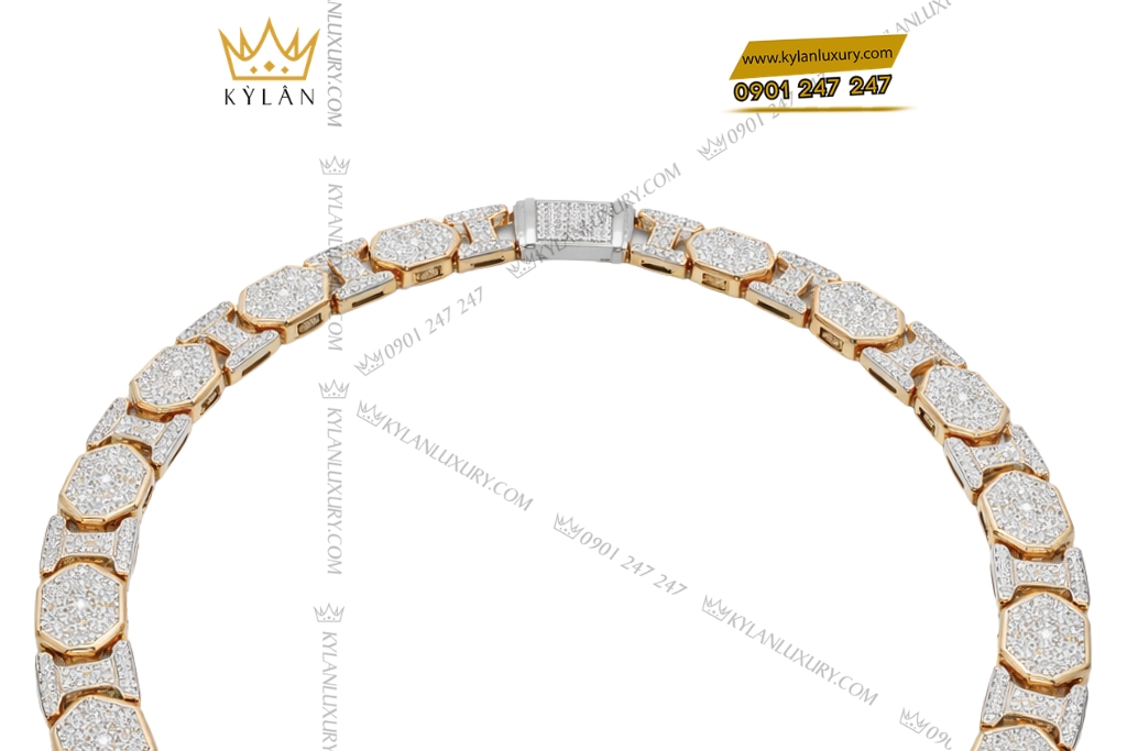 Kỳ Lân Luxury Day chuyen vang hong Au750 dinh kim cuong 16 Dây chuyền vàng hồng Au750 đính kim cương