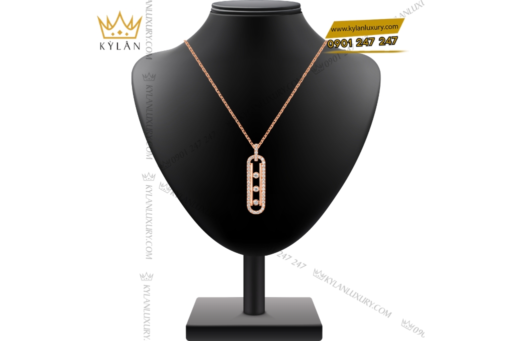 Kỳ Lân Luxury Day chuyen vang hong Au750 dinh kim cuong 2 3 Dây chuyền vàng hồng Au750 đính kim cương