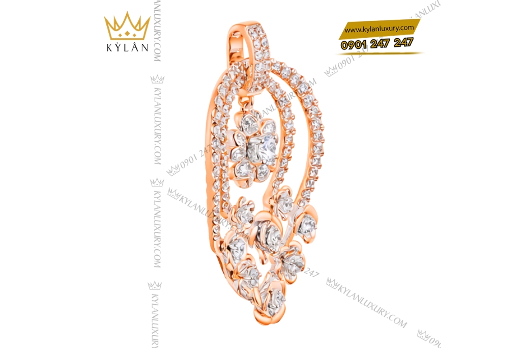 Kỳ Lân Luxury Day chuyen vang hong Au750 dinh kim cuong 4 1 Dây chuyền vàng hồng Au750 đính kim cương
