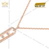 Dây chuyền vàng hồng Au750 đính kim cương
