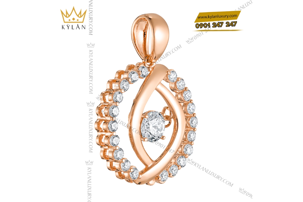 Kỳ Lân Luxury Day chuyen vang hong Au750 dinh kim cuong 5 2 Dây chuyền vàng hồng Au750 đính kim cương