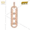 Dây chuyền vàng hồng Au750 đính kim cương