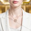 Dây chuyền vàng hồng Au750 đính kim cương