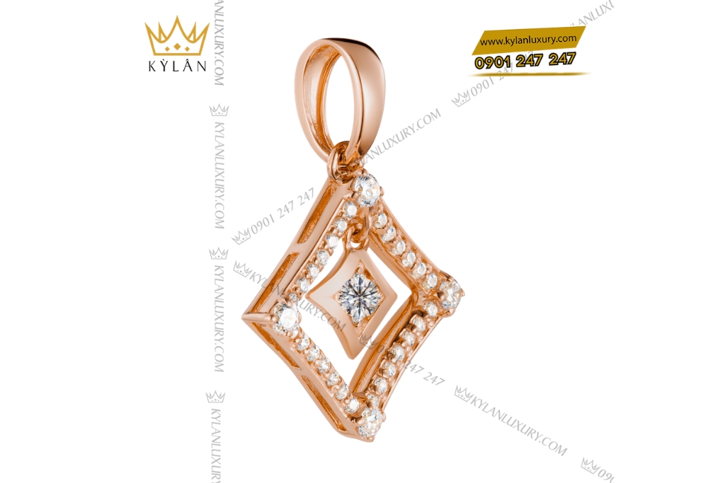 Kỳ Lân Luxury Day chuyen vang hong Au750 dinh kim cuong 6 Dây chuyền vàng hồng Au750 đính kim cương
