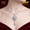 Dây chuyền vàng trắng Au750 đính kim cương