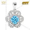 Dây chuyền vàng trắng Au750 đính kim cương và đá Topaz