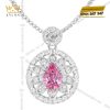 Dây chuyền vàng trắng Au750 đính kim cương và sapphire hồng