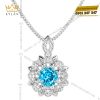 Dây chuyền vàng trắng Au750 đính kim và đá Topaz