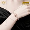 Lắc tay vàng hồng Au750 đính kim cương