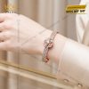 Lắc tay vàng hồng Au750 đính kim cương