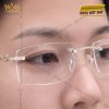 Mắt kính vàng trắng Au750 đính kim cương