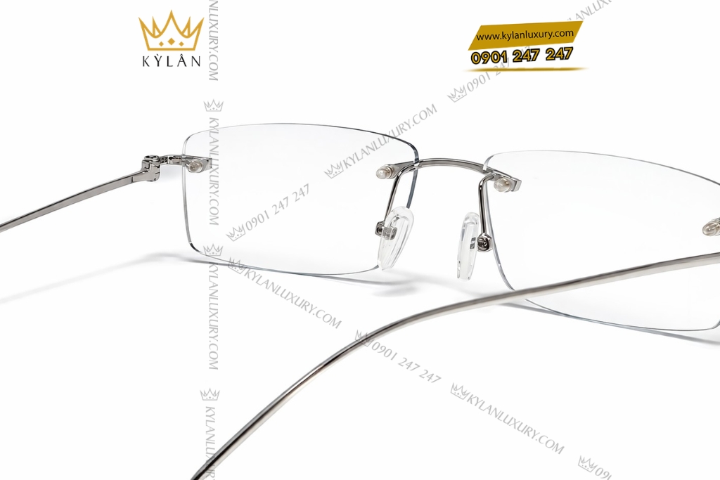 Kỳ Lân Luxury Mat kinh vang trang Au750 dinh kim cuong 5 Mắt kính vàng trắng Au750 đính kim cương