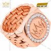 Nhẫn Kỳ Lân Crown vàng hồng Au750 đính kim cương