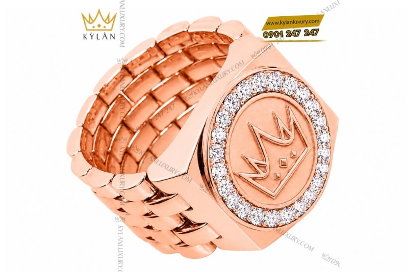 Nhẫn Kỳ Lân Crown vàng hồng Au750 đính kim cương