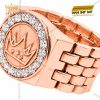 Nhẫn Kỳ Lân Crown vàng hồng Au750 đính kim cương
