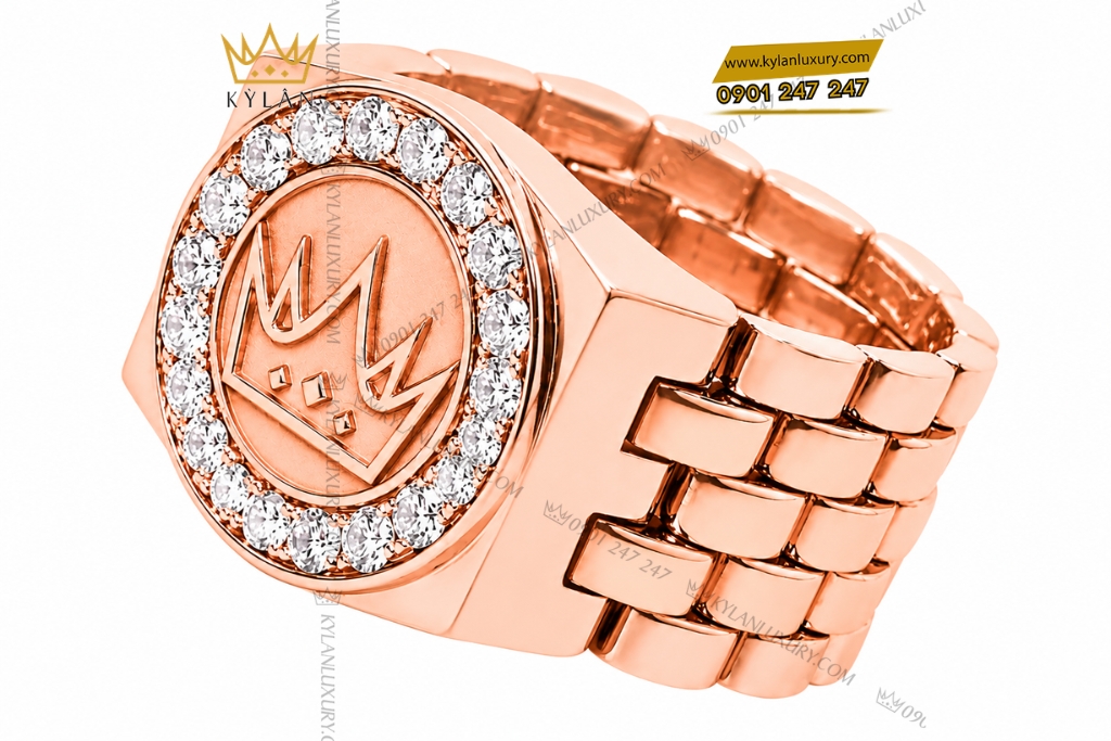 Nhẫn Kỳ Lân Crown vàng hồng Au750 đính kim cương 11 Kỳ Lân Luxury Nhan Nhan Ky Lan Crown vang hong Au750 dinh kim cuong 6 Nhẫn Kỳ Lân Crown vàng hồng Au750 đính kim cương
