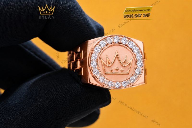 Nhẫn Kỳ Lân Crown vàng hồng Au750 đính kim cương