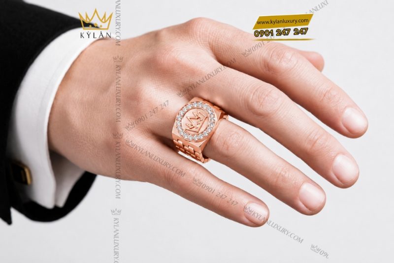 Nhẫn Kỳ Lân Crown vàng hồng Au750 đính kim cương
