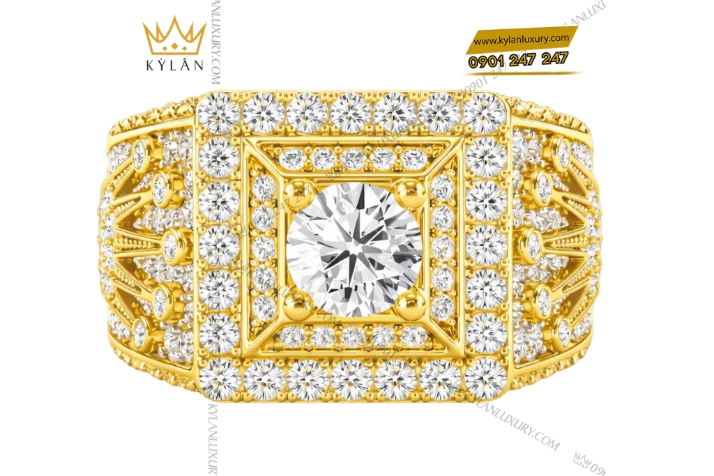 Nhẫn Rolex vàng vàng Au750 đính kim cương