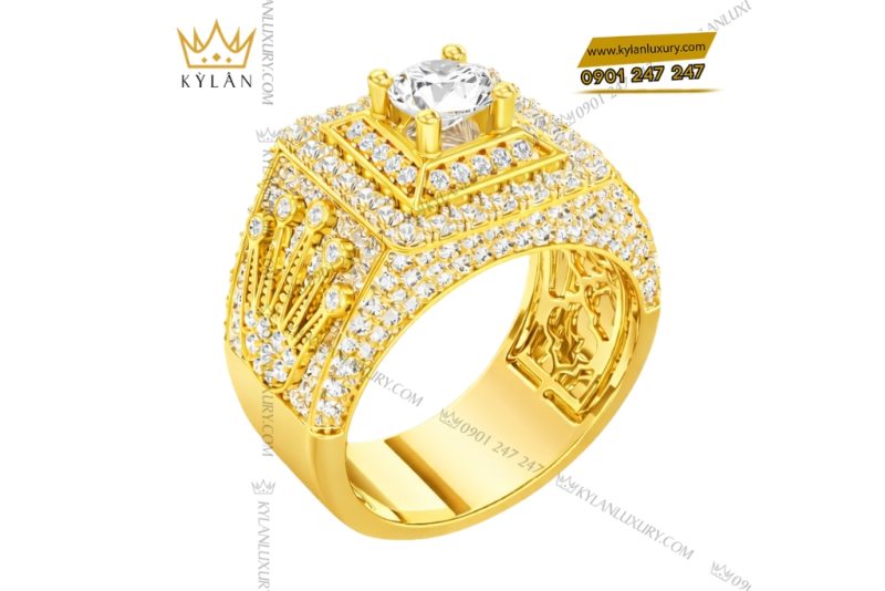 Nhẫn Rolex vàng vàng Au750 đính kim cương