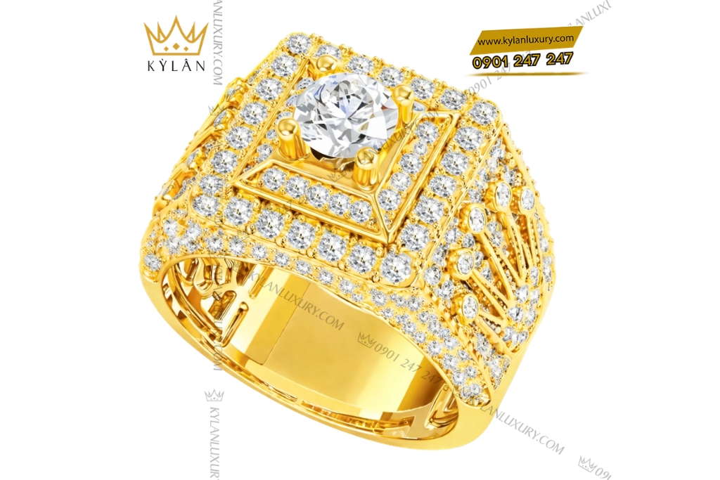 Nhẫn Rolex vàng vàng Au750 đính kim cương