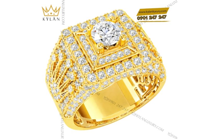 Nhẫn Rolex vàng vàng Au750 đính kim cương