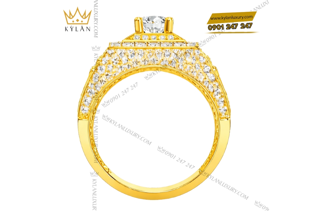 Nhẫn Rolex vàng vàng Au750 đính kim cương