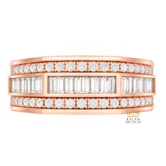 Nhẫn nam vàng hồng Au750 đính kim cương Nhẫn nam vàng hồng Au750 đính kim cương