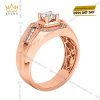 Nhẫn nam vàng hồng Au750 đính kim cương