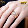 Nhẫn nam vàng hồng Au750 đính kim cương
