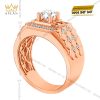 Nhẫn nam vàng hồng Au750 đính kim cương