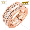 Nhẫn nam vàng hồng Au750 đính kim cương
