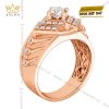 Nhẫn nam vàng hồng Au750 đính kim cương