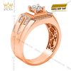 Nhẫn nam vàng hồng Au750 đính kim cương