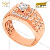 Nhẫn nam vàng hồng Au750 đính kim cương